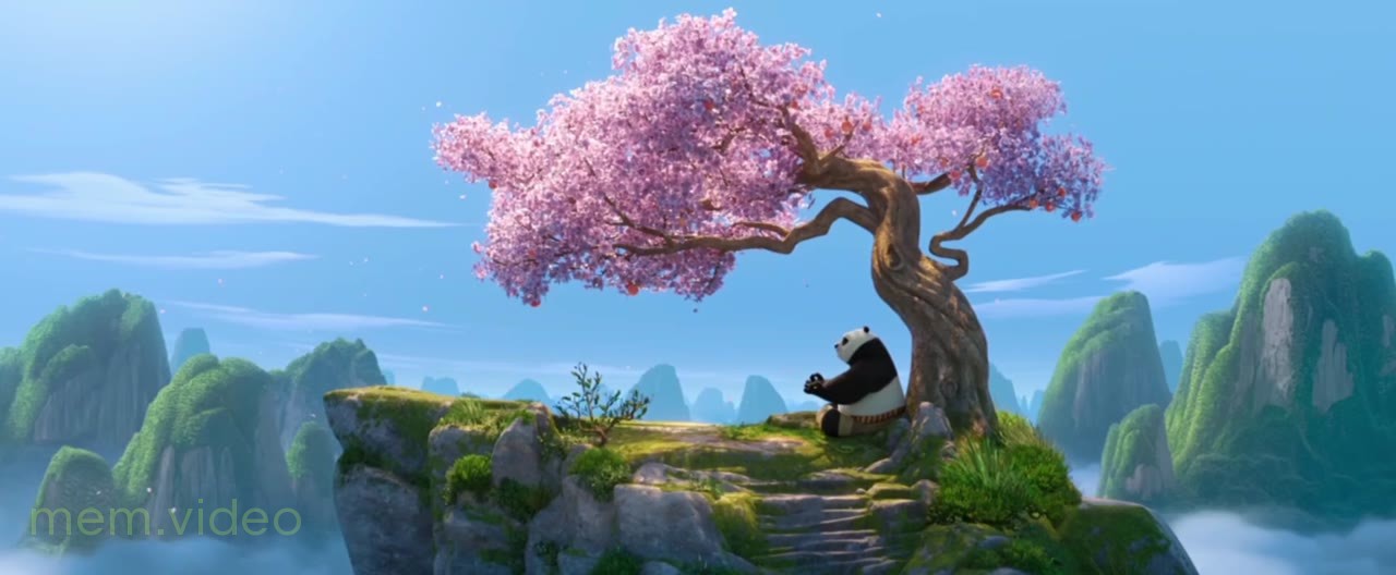 Кадр: Панда По медитирует в «Кунг-Фу Панда 4»