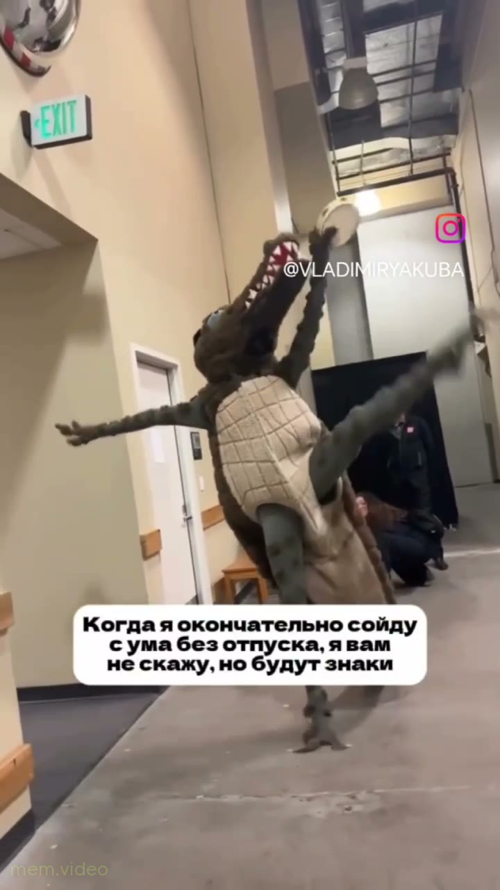 Кадр: «Сойду с ума без отпуска» — танцующий крокодил