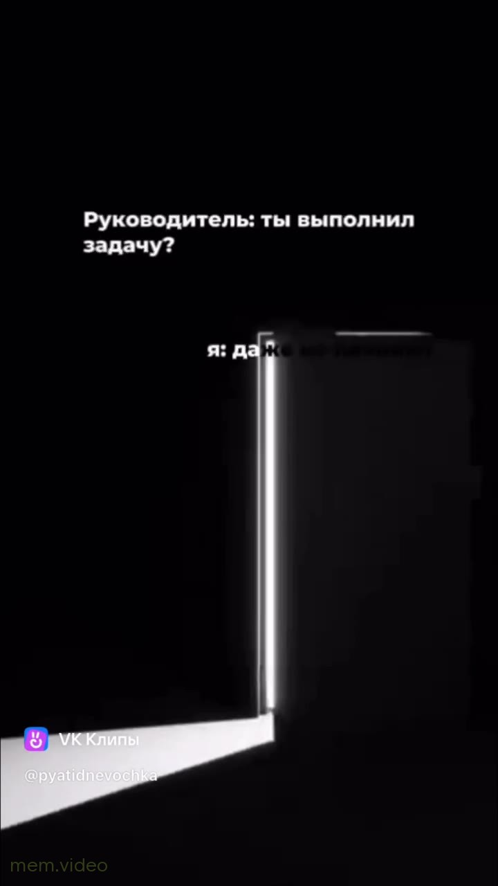 Кадр: Руководитель: ты выполнил задачу? — Я да…же не начинал