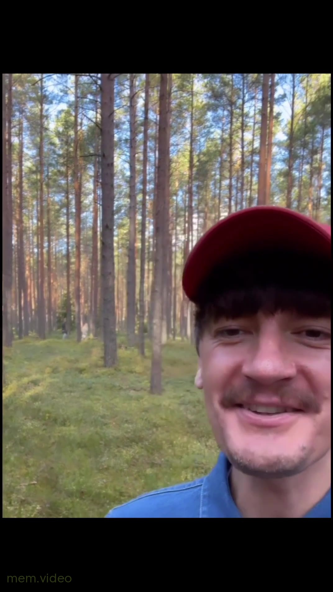 Кадр: Александр Гудков в лесу: «А вы грибники? Вы кто?»